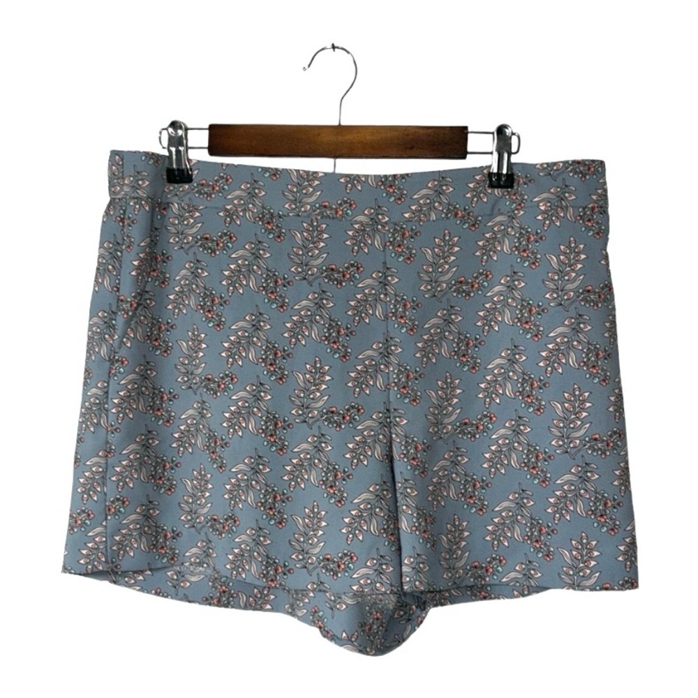 Loft Shorts Printed Floral Elastic Comfy Blue Pink Casual Modern Size Large